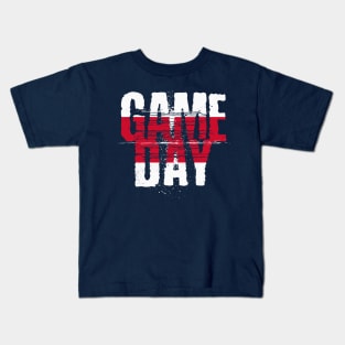 Red and Blue Gameday // Grunge Vintage Football Game Day Kids T-Shirt